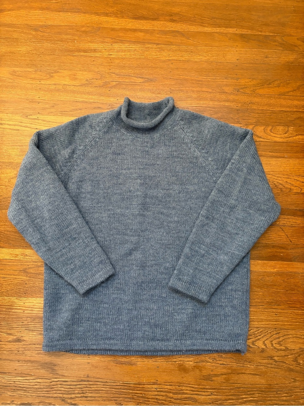 Vintage GAP 100% Wool Rollneck Sweater Oversized Blue Pullover